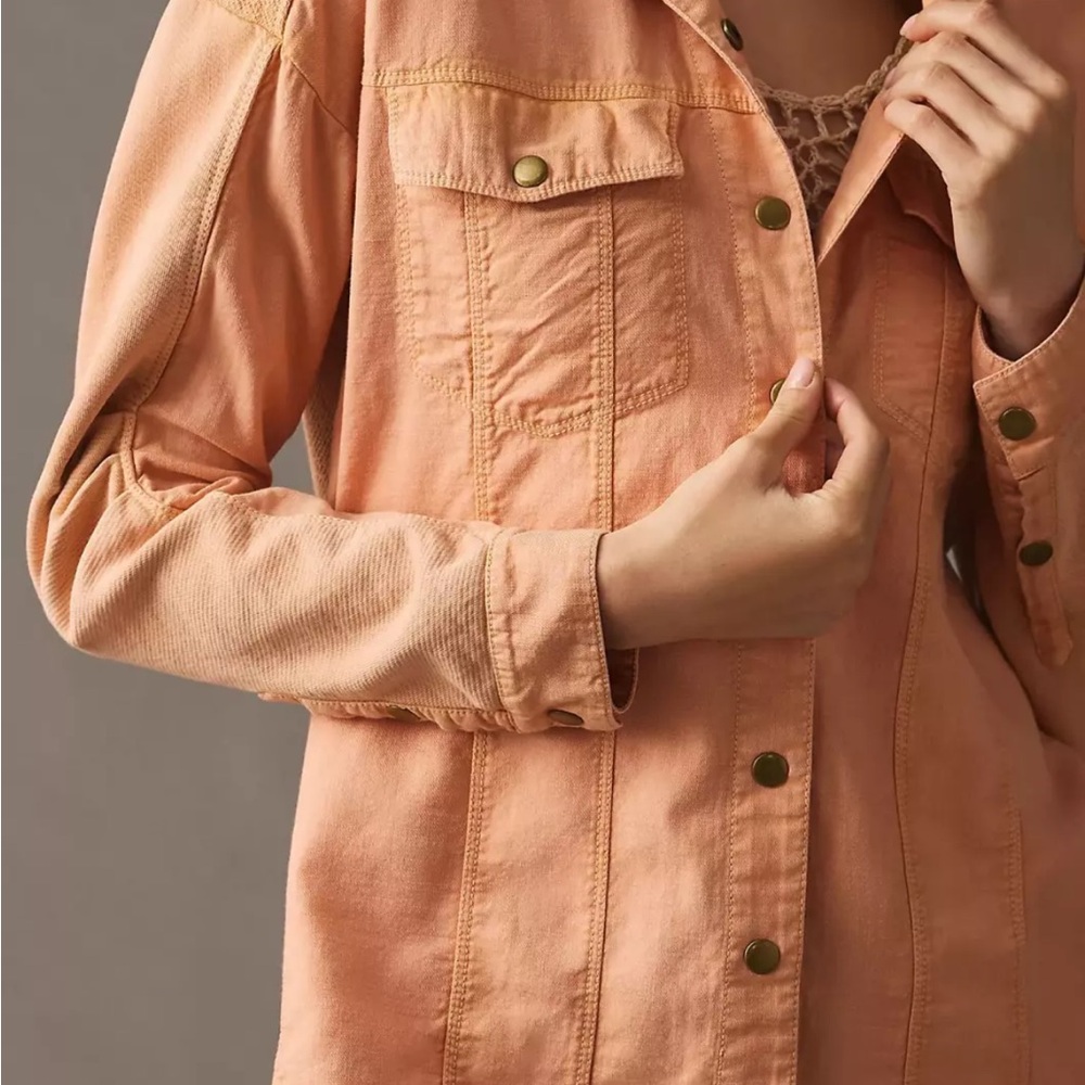Anthropologie XS PILCRO Stylish Peach Jacket - Picture 2 of 11